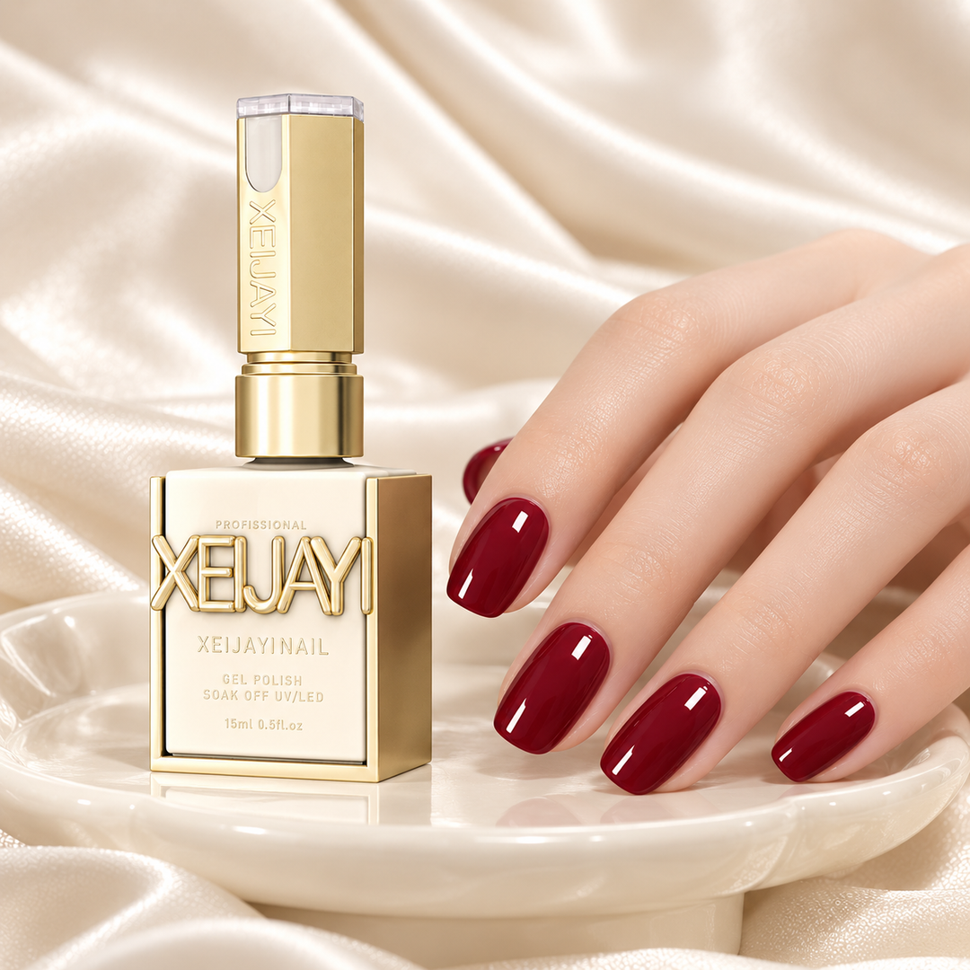 Burgundy Wine Self-Leveling High-Gloss Gel Nail Polish – UV/LED Required