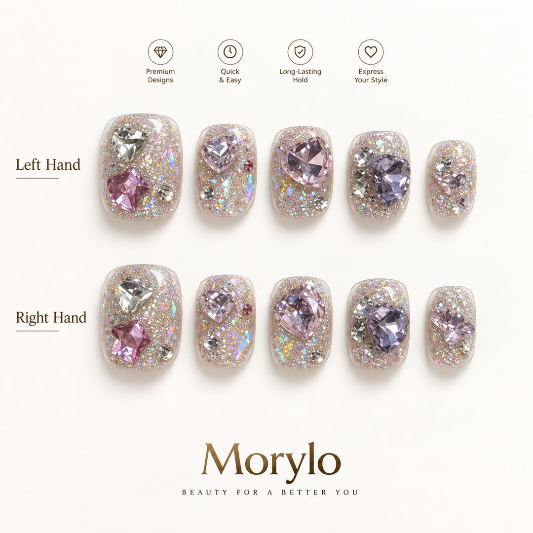 Lilac Prism Jewel Handmade Press-On Nails