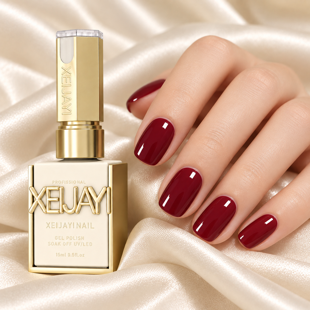 Burgundy Wine Self-Leveling High-Gloss Gel Nail Polish – UV/LED Required