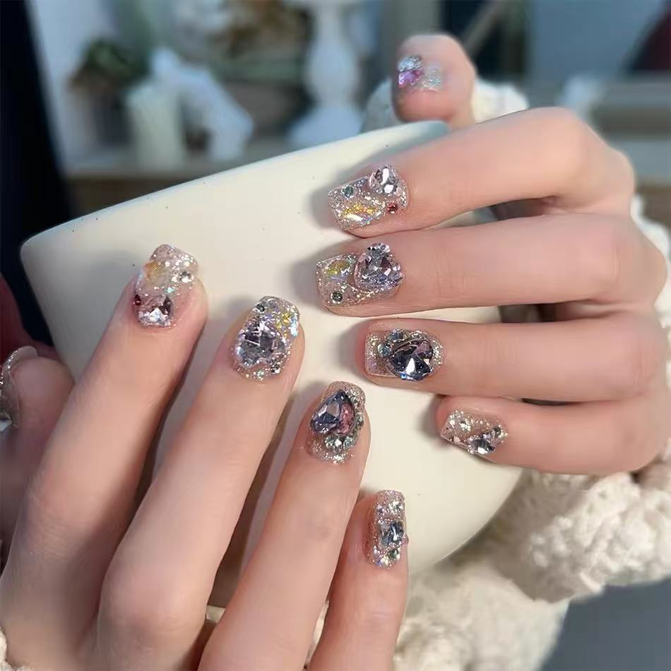 Lilac Prism Jewel Handmade Press-On Nails