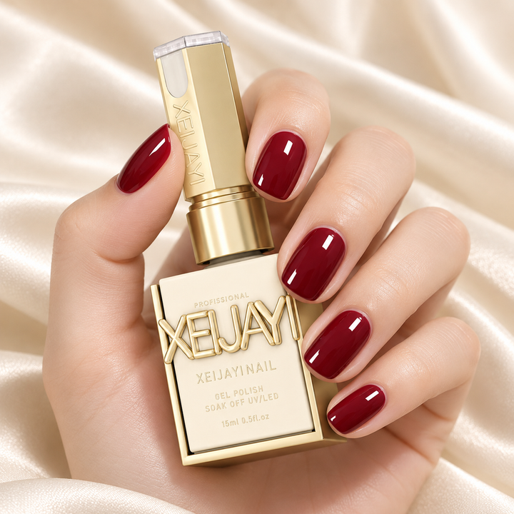 Burgundy Wine Self-Leveling High-Gloss Gel Nail Polish – UV/LED Required
